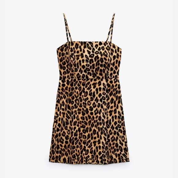 ✨️Brand new Zara Leopard print mini dress- Size XS✨️ - Picture 6 of 7